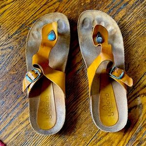 Women’s Yokono Turmeric yellow leather sandals